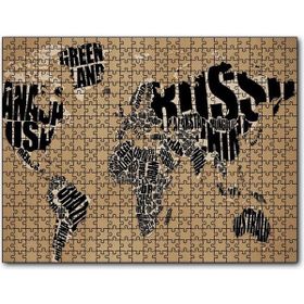 Cakapuzzle Dünya Haritası Ülke İsimleri Yazılı Mdf 120 Parça Puzzle