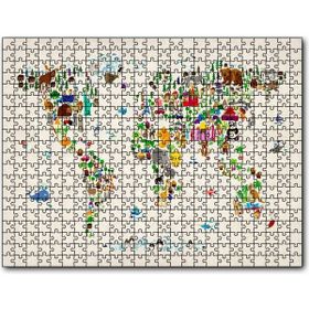 Cakapuzzle Dünya Haritası Ülkeler ve Simgeleri Mdf 120 Parça Puzzle