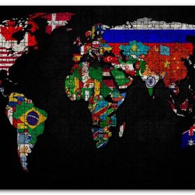 Cakapuzzle Dünya Haritası ve Bayraklar Mdf 120 Parça Puzzle