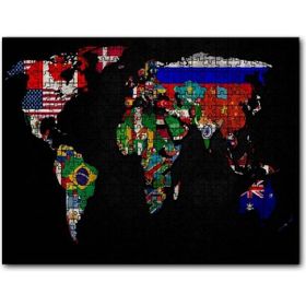 Cakapuzzle Dünya Haritası ve Bayraklar Mdf 255 Parça Puzzle