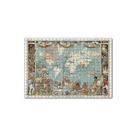 Cakapuzzle Dünya Haritası ve Bazı Halklar 1886 Yılı Mdf 1000 Parça Puzzle