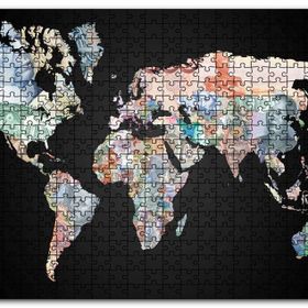 Cakapuzzle Dünya Hatitası ve Para Birimleri Görseli Mdf 120 Parça Puzzle