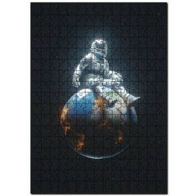 Cakapuzzle Dünyadaki Astronot Gezegen Uzay Mdf 120 Parça Puzzle