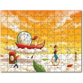 Cakapuzzle Düşler Ülkesinde Bulutlar Çocuklar ve Saatler Mdf 1000 Parça Puzzle
