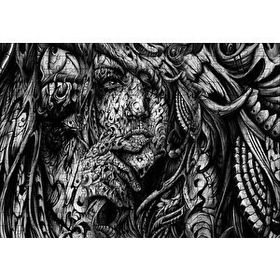 Cakapuzzle Düşünen Kadın Portresi Metal Gravür 120 Parça Ahşap Puzzle