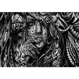 Cakapuzzle Düşünen Kadın Portresi Metal Gravür 120 Parça Ahşap Puzzle