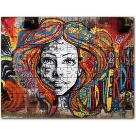 Cakapuzzle Duvar Boyama Afrikalı Kadın ve Renkli Saçları Mdf 1000 Parça Puzzle