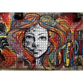 Cakapuzzle Duvar Boyama Afrikalı Kadın ve Renkli Saçları Mdf 1000 Parça Puzzle