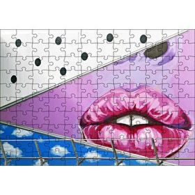 Cakapuzzle Duvar Boyama Kırmızı Dudaklar Mdf 120 Parça Puzzle
