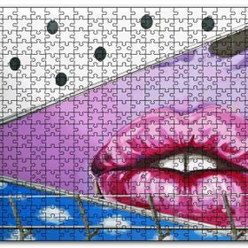 Cakapuzzle Duvar Boyama Kırmızı Dudaklar Mdf 255 Parça Puzzle
