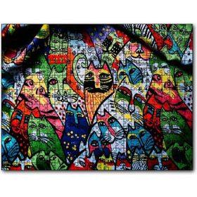 Cakapuzzle Duvar Boyama Rengarenk Kediler Çizim 500 Parça Puzzle