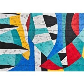 Cakapuzzle Duvar Boyama Renkler Kavisler ve Şeritler 120 Parça Ahşap Puzzle
