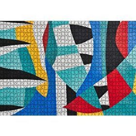 Cakapuzzle Duvar Boyama Renkler Kavisler ve Şeritler 120 Parça Ahşap Puzzle