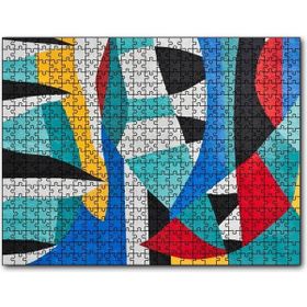 Cakapuzzle Duvar Boyama Renkler Kavisler ve Şeritler Mdf 120 Parça Puzzle
