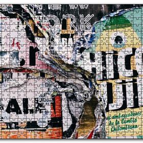 Cakapuzzle Duvar Eski Yırtık Afişler Mdf 120 Parça Puzzle