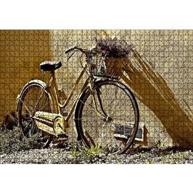 Cakapuzzle Duvar Önünde Eski Sarı Bisiklet 120 Parça Ahşap Puzzle