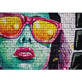 Cakapuzzle Duvar Resmi Gözlüklü Kadın 120 Parça Ahşap Puzzle