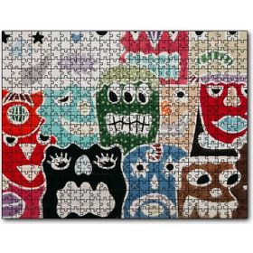 Cakapuzzle Duvarda Graffiti Yüzleri Mdf 120 Parça Puzzle