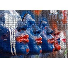 Cakapuzzle Duvarda Yüz Büstleri 120 Parça Ahşap Puzzle