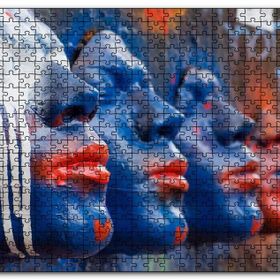 Cakapuzzle Duvarda Yüz Büstleri Mdf 500 Parça Puzzle
