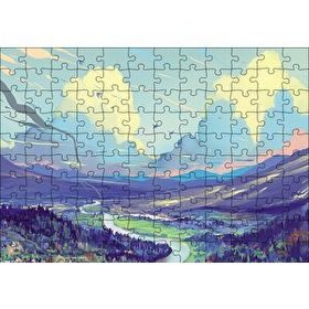 Cakapuzzle Ebruli Doğası Akarsu Ova 120 Parça Ahşap Puzzle