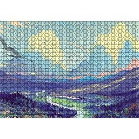Cakapuzzle Ebruli Doğası Akarsu Ova Ahşap 1000 Parça Puzzle