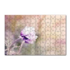 Cakapuzzle Eflatun Rengi Çiçek ve Su Damlaları 120 Parça Ahşap Puzzle