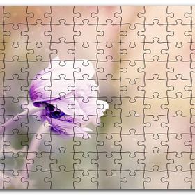 Cakapuzzle Eflatun Rengi Çiçek ve Su Damlaları Mdf 1000 Parça Puzzle