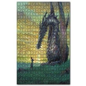 Cakapuzzle Ejderha Çocuk ve Günbatımında Bulutlu Gökler 120 Parça Puzzle