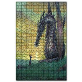 Cakapuzzle Ejderha Çocuk ve Günbatımında Bulutlu Gökler Ahşap 255 Parça Puzzle