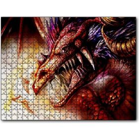 Cakapuzzle Ejderha ve Sarı Saçlı Kız Mdf 120 Parça Puzzle