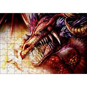 Cakapuzzle Ejderha ve Sarı Saçlı Kız Mdf 120 Parça Puzzle