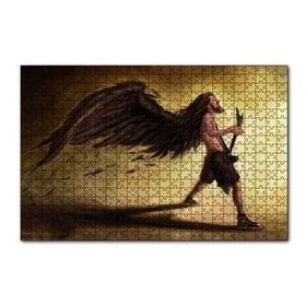 Cakapuzzle Elektrogitar Çalan Adam Karikatürize 120 Parça Ahşap Puzzle