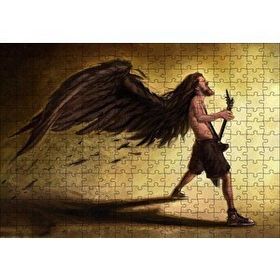 Cakapuzzle Elektrogitar Çalan Adam Karikatürize 120 Parça Ahşap Puzzle