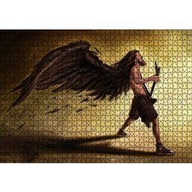 Cakapuzzle Elektrogitar Çalan Adam Karikatürize Mdf 1000 Parça Puzzle