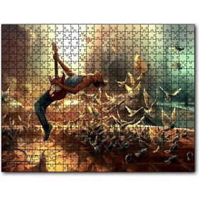 Cakapuzzle Elektrogitar Güvercinler ve Güneş Işıkları Mdf 255 Parça Puzzle