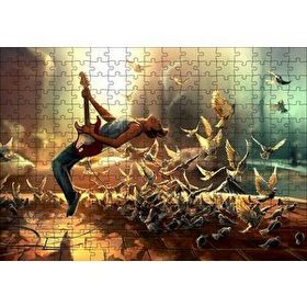 Cakapuzzle Elektrogitar Güvercinler ve Güneş Işıkları Mdf 255 Parça Puzzle