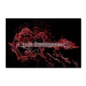 Cakapuzzle Elektrogitar ve Kırmızı Alevler 120 Parça Ahşap Puzzle