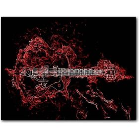 Cakapuzzle Elektrogitar ve Kırmızı Alevler Mdf 500 Parça Puzzle