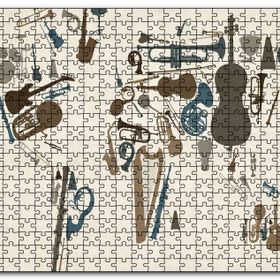 Cakapuzzle Enstrümanlardan Oluşan Dünya Haritası Mdf 1000 Parça Puzzle