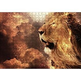 Cakapuzzle Erkek Aslan Yelesi ve Aynı Renk Bulutlar 120 Parça Ahşap Puzzle