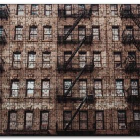 Cakapuzzle Eski Apartman ve Balkon Merdivenleri Mdf 1000 Parça Puzzle