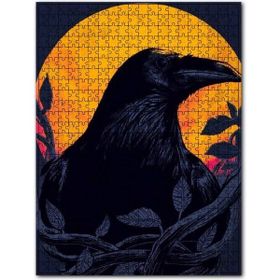 Cakapuzzle Eski Ay Işığında Kara Karga Görseli Ahşap 255 Parça Puzzle