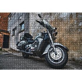 Cakapuzzle Eski Binalar ve Harley Davidson 120 Parça Ahşap Puzzle