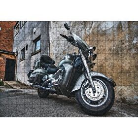 Cakapuzzle Eski Binalar ve Harley Davidson 120 Parça Ahşap Puzzle