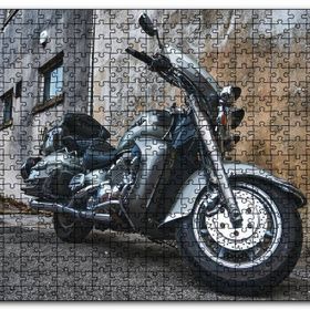 Cakapuzzle Eski Binalar ve Harley Davidson Mdf 1000 Parça Puzzle