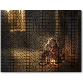 Cakapuzzle Eski Ev Kız Çocuğu Fener Oyuncak Görseli Mdf 120 Parça Puzzle