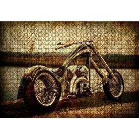 Cakapuzzle Eski Görünüm Chopper Motorsiklet 120 Parça Ahşap Puzzle