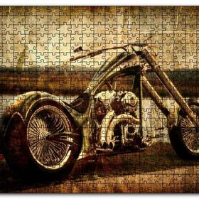 Cakapuzzle Eski Görünüm Chopper Motorsiklet Mdf 500 Parça Puzzle