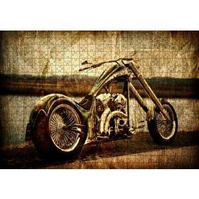 Cakapuzzle Eski Görünüm Chopper Motorsiklet Mdf 500 Parça Puzzle